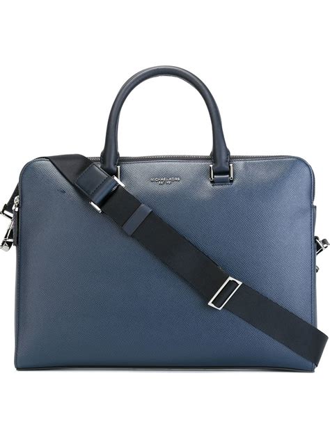 michael kors blue leather briefcase|cartera Michael Kors original.